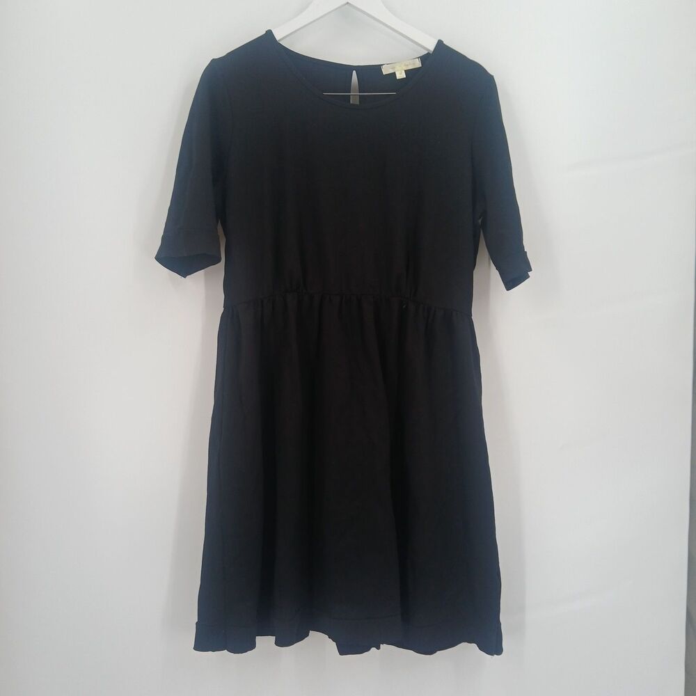 Mimi & Daphne Black Short Sleeve tiered Empire Waist Dress Womens Size XL